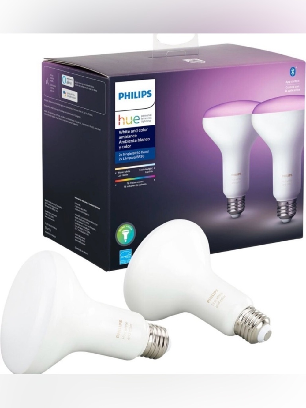 Philips Hue White and Color Ambiance BR30 Smart LED Bulb‎ (2-Pack)